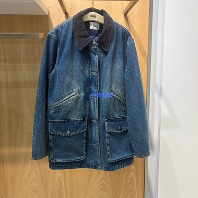 3I4RB01吊牌2290小地素dzzit专柜正品2024冬女士牛仔棉服