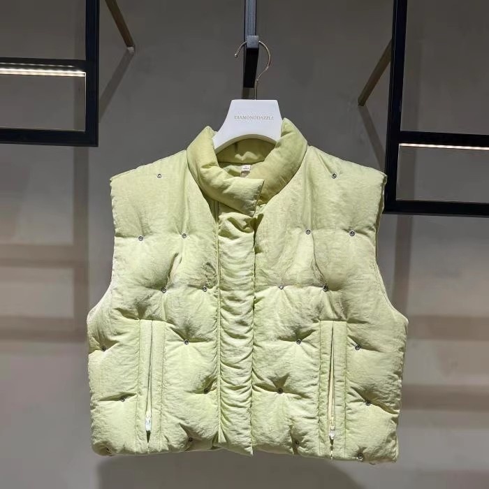 1H4K103吊牌4690元D高地素专柜正品2023冬女士撞钉羽绒马甲