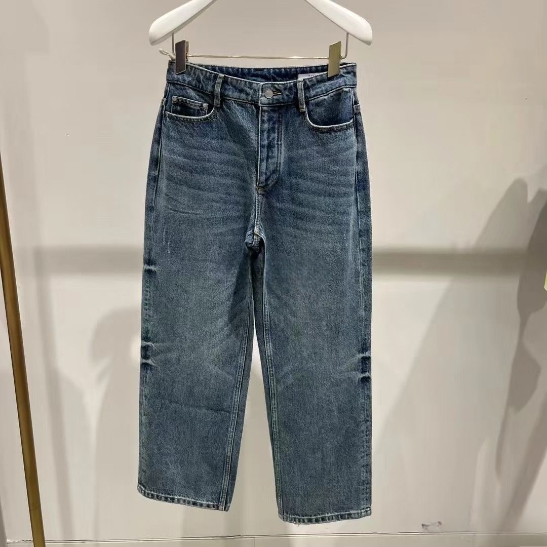 2H3R404吊牌1199大地素DAZZLE专柜正品2023秋高腰水洗牛仔裤