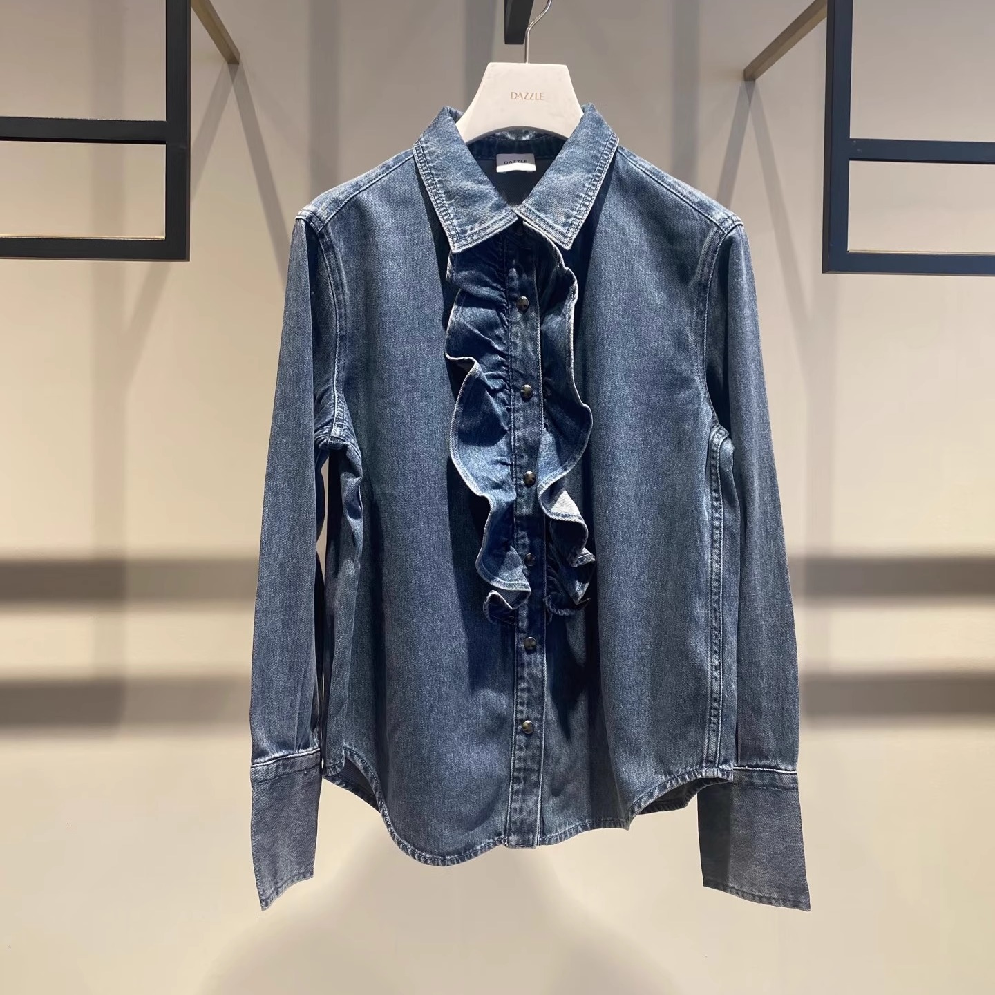 2I4RC01吊牌1699大地素DAZZLE专柜正品2024冬女士长袖衬衫