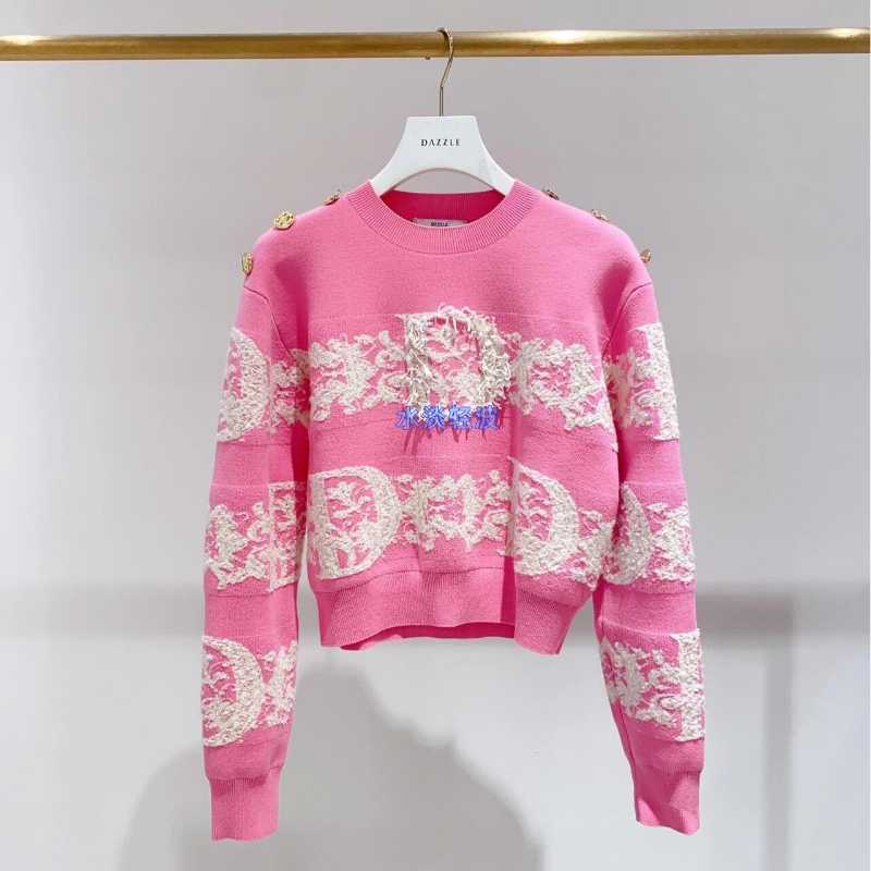 2I1E406吊牌1899大地素DAZZLE专柜正品2024春女士针织提花套衫火