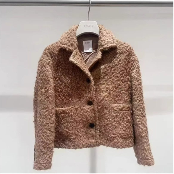 2I4G155吊牌3599大地素DAZZLE专柜正品2024冬女士短大衣