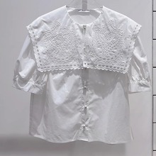 3H2D306吊牌995小地素dzzit专柜正品2023夏大方领白色衬衫