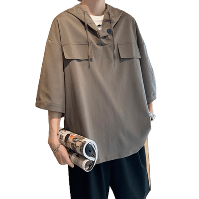 夏季t恤连帽潮运动衣服