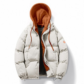 NASA联名潮牌羽绒服男女冬季 加厚外套连帽百搭情侣假两件棉衣男装