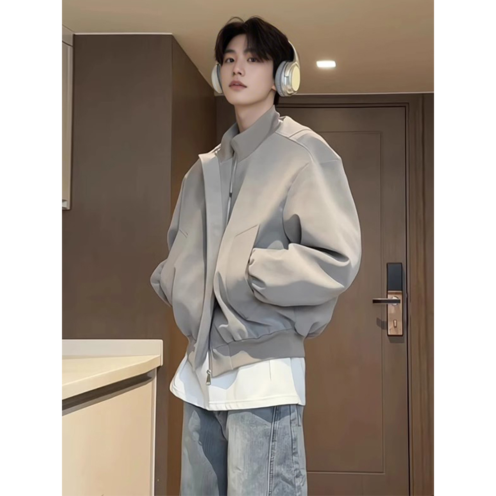 雾面扎染脏脏皮衣外套男秋季夹克