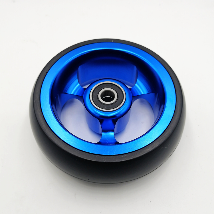 运动轮椅前轮 生活轮椅通用配件 轮椅4寸铝合金轮毂前轮 配套轴承