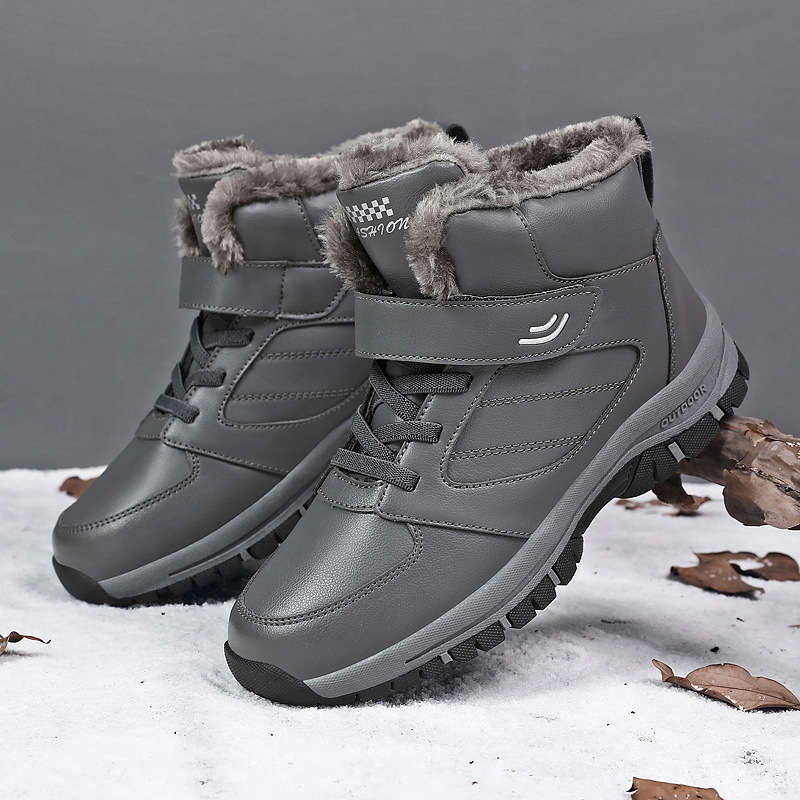 跨境批发女冬季大棉鞋皮面加绒防