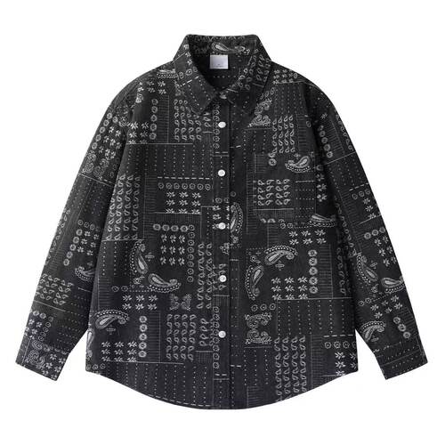 【萍姐精选】新款民族风翻领牛仔外套GS1484