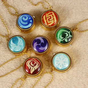 卡通旋转怀表原神复古翻盖指针石英表学生动漫神之眼挂表生日礼品