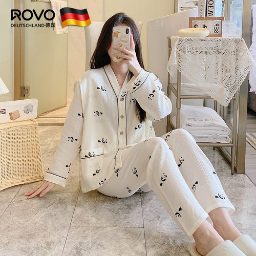 ROVO纯棉春秋孕妇睡衣