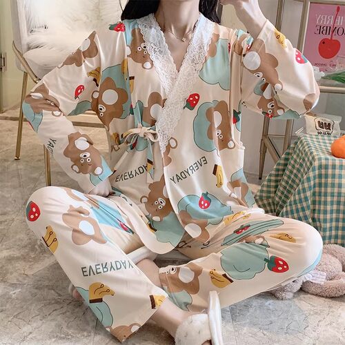 春夏月子服睡衣女长袖
