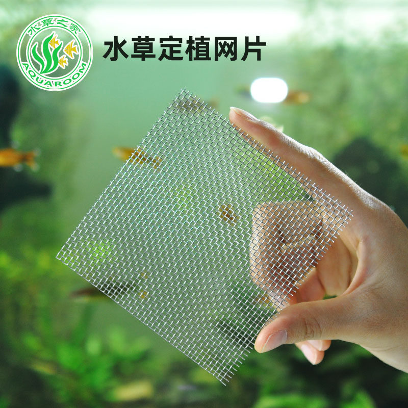 鱼缸莫斯片不锈钢网片水草造景种植定植片摩丝片莫丝片10cm8cm
