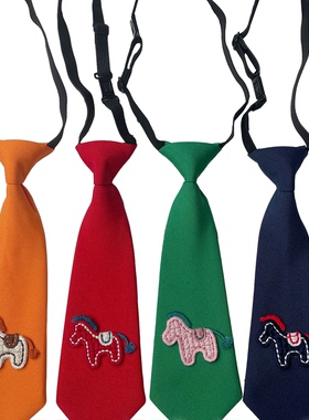 HOW CL马年大吉自制亲子免打结卡通可爱个性新年红色彩色领带