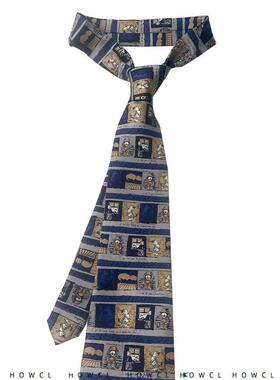 HOW CL宽版真丝印花可爱男女手打礼盒ins百搭时尚休闲领带