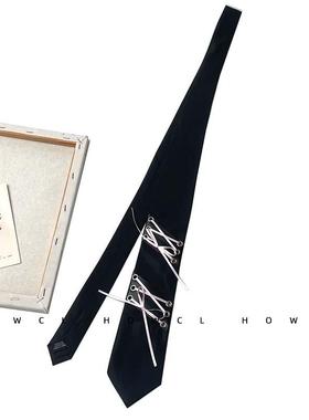 HOW CL自制原创手打蝴蝶结朋克男女黑色ins简约百搭领带