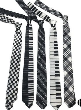 HOW格子蹦迪土酷韩版休闲窄版5cm学院风创意领带衬衫男豹纹包邮