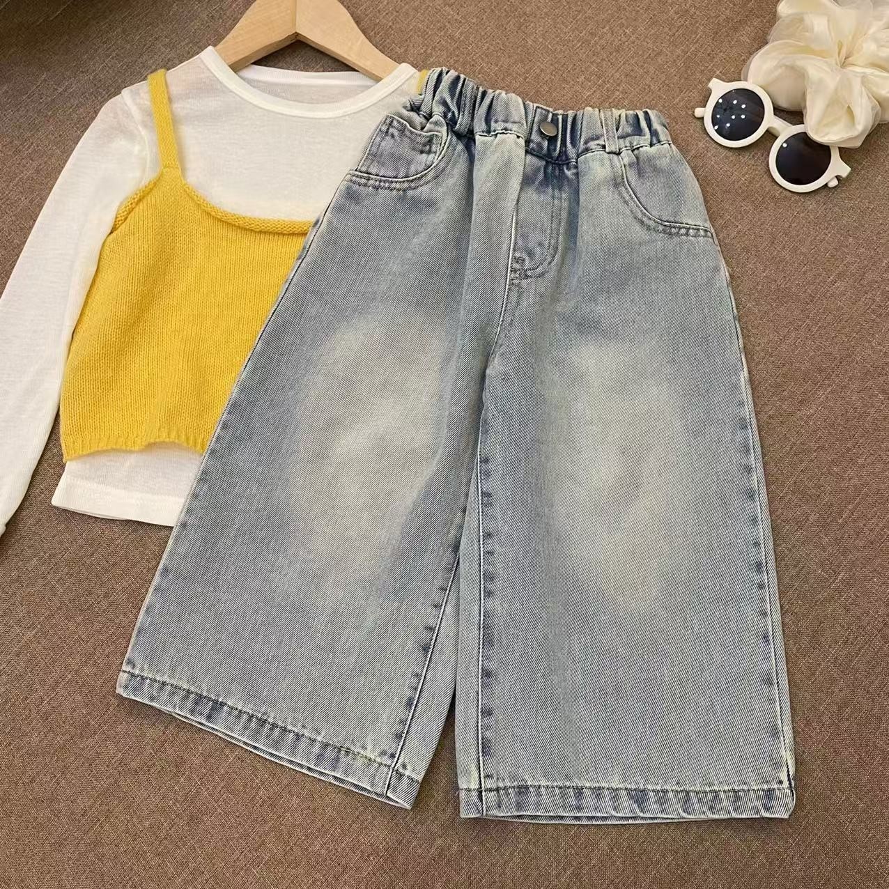 女童牛仔裤2025春装新款韩系休闲宽松阔腿裤直筒裤百搭裤儿童裤子,童装/婴儿装/亲子装,儿童牛仔裤,淘宝优惠券,粉丝福利购,淘宝优惠卷