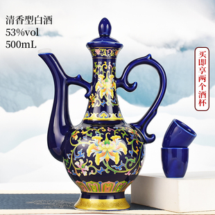一壶两杯陶瓷摆件53度清香型白酒高粱酿造原浆送礼单个装山西杏花