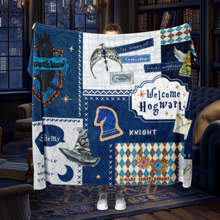 饰可定制礼物 魔法哈利波特毛毯午睡加厚毯网红房间装 拉文克劳