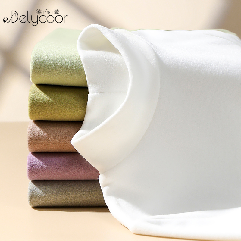 德绒半高领打底衫女秋冬保暖上衣