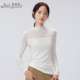 女秋季 高级感镂空蕾丝内搭修身 长袖 半高领网纱打底衫 t恤薄款 上衣