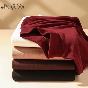 安可拉红打底衫女秋冬双面德绒高级感洋气内搭半高领加厚长袖上衣