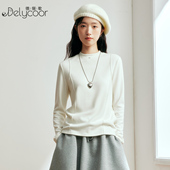 小立领莱赛尔德绒打底衫 女秋冬加厚磨毛修身 内搭洋气外穿保暖上衣