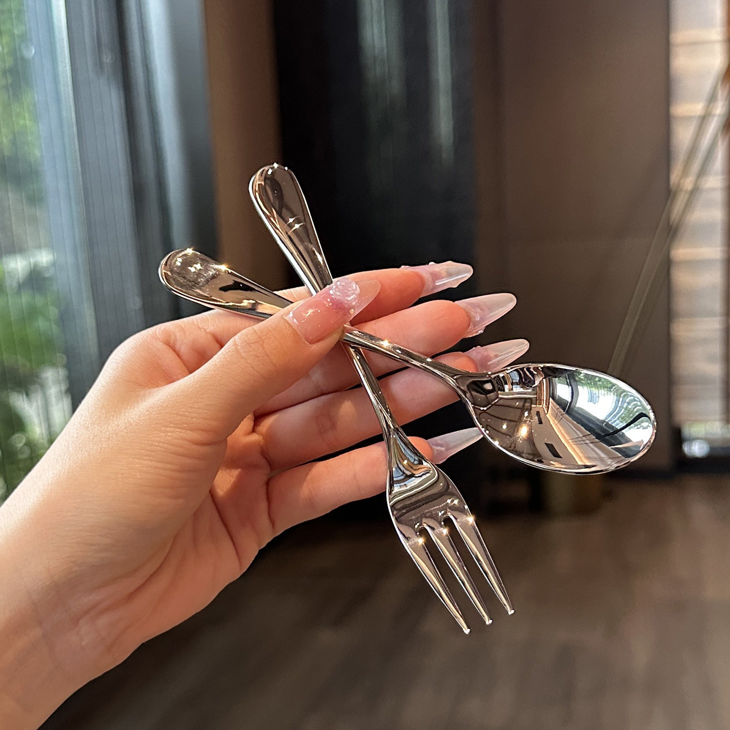 大几百出口单！316不锈钢甜品勺蛋糕点心叉子咖啡勺精致勺叉套装,餐饮具,西餐餐叉,淘宝优惠券,粉丝福利购,淘宝优惠卷