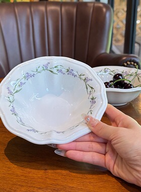 【匠心手绘花卉】16cm大口径碗 薰衣草陶瓷早餐碗汤碗饭碗沙拉碗