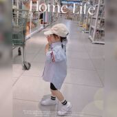 款 扣肉家婴童春秋长袖 外套经典 纯棉条纹宝宝衣服婴儿衬衫 衬衫