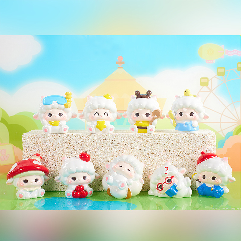 卡通动物树脂盲盒小摆件治愈系解压汽车装饰办公桌面手办潮玩礼品