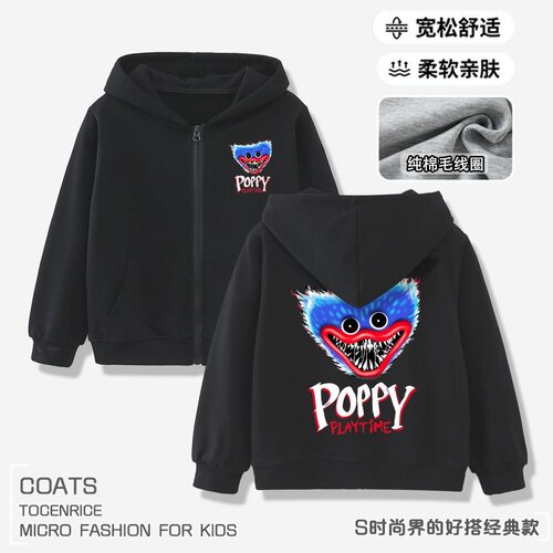 波比的游戏时间poppy playtime游戏儿童拉链外套男女连帽卫衣上衣