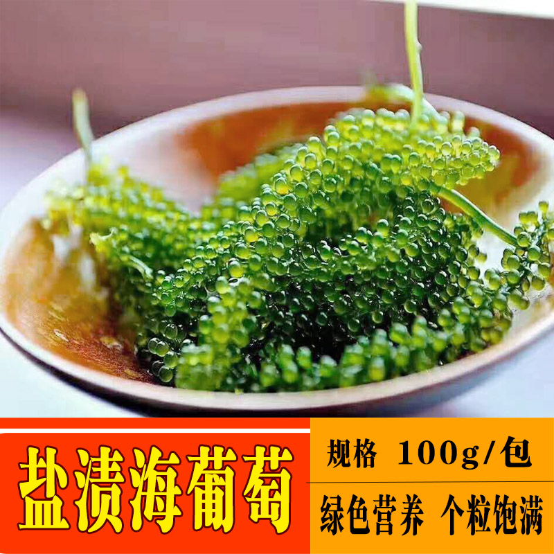 盐渍海葡萄新鲜即食长寿菜寿司日本料理海藻菜海菜绿色鱼子酱100g