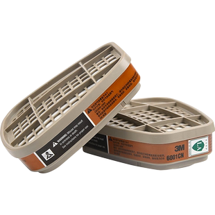 【会员专享】3M防护面具滤毒盒6001CN有机蒸气活性炭过滤盒替换装