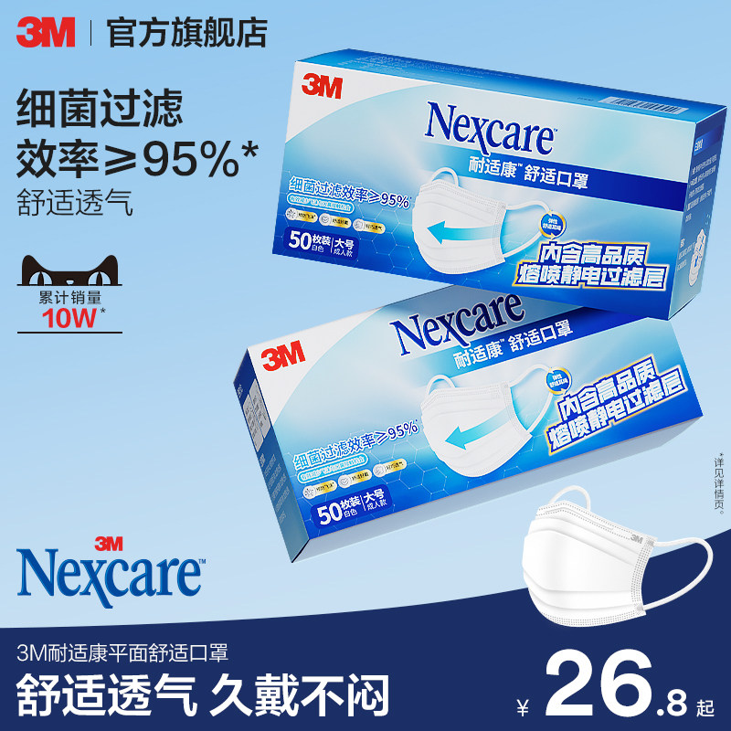 一次性口罩三层透气独立包装图片