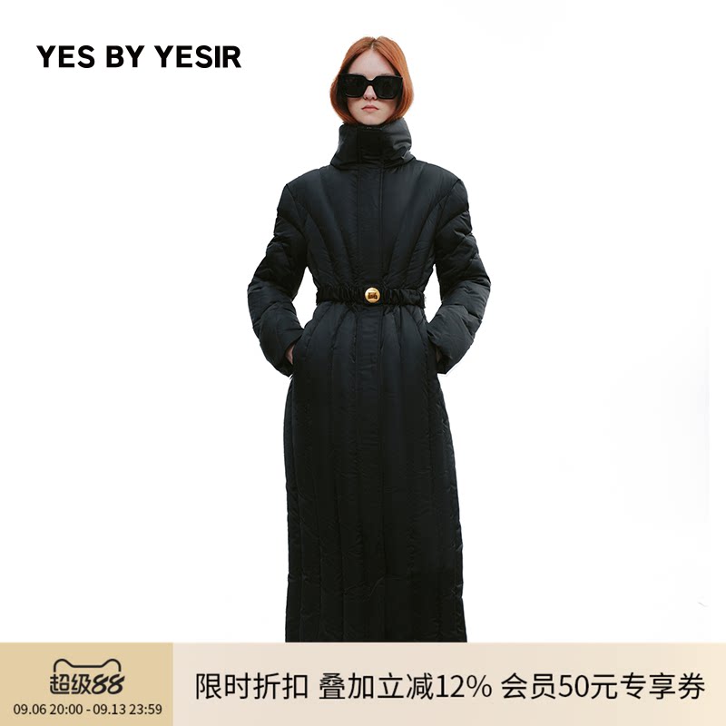 雅典娜雕塑酷型长羽绒服