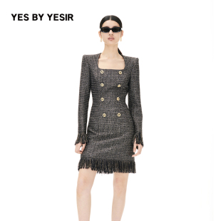 YES YESIR叶谦原创设计师秋女士小香风王室千金连衣裙