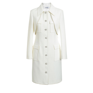 蓝盈莹玫瑰的故事同款YES BY YESIR叶谦原创白马甲连衣裙风衣两穿