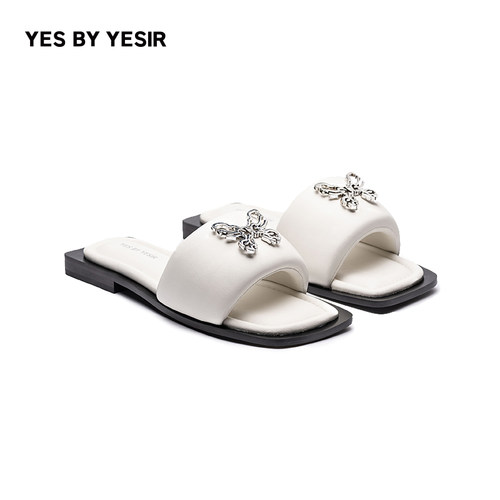 YE'SbyYESIR方沿蝴蝶平底凉鞋