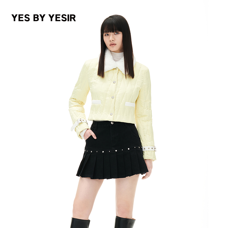 YESBYYESIR奶黄羽绒服