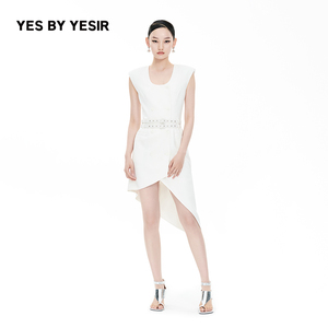 YES BY YESIR叶谦原创设计师夏新款高冷分子双腰T恤连衣裙