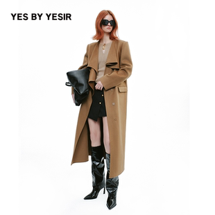 叶谦原创设计师飘带领解构毛呢外套 YESIR2025年秋冬新款 YES