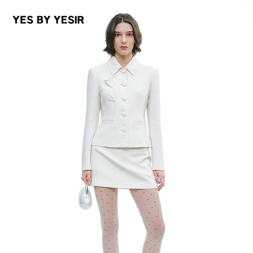YESBYYESIR马蹄莲小香风外套套装