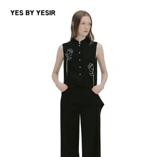 链条玫瑰花轻中式 YESIR叶谦原创设计师26春新款 绵羊毛马甲 YES