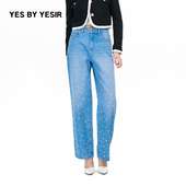 饰牛仔裤 YES 女棉伤心珍珠装 YESIR叶谦原创设计师秋新款