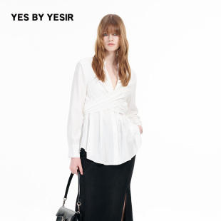 摩登解构白衬衫 YES 衬衣长袖 YESIR叶谦原创设计师秋新款