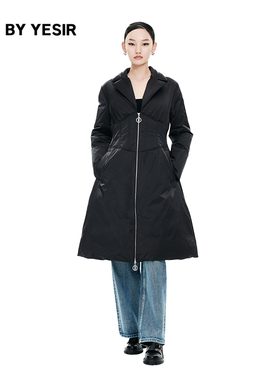 YES BY YESIR叶谦原创设计师冬新品鹅绒保暖维多利亚腰封羽绒服