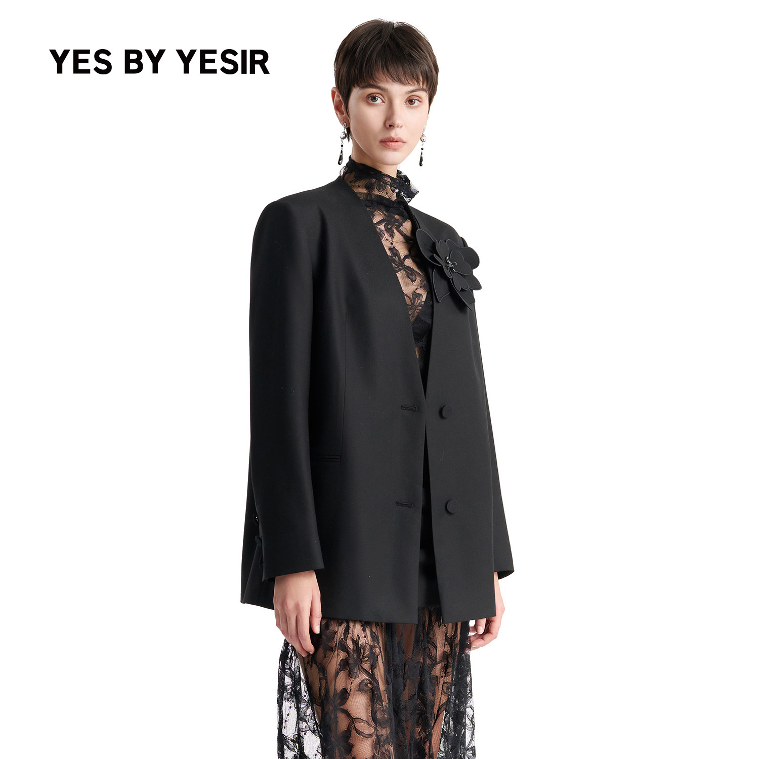 YESBYYESIR幸运四叶草长款西服