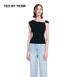 YESIR叶谦原创设计25夏新款 韩雪同款 YES 静奢针织套头衫